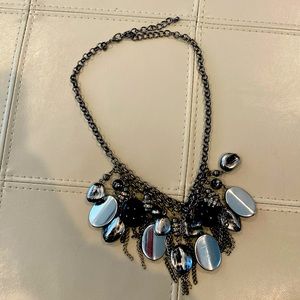 Black and silver chain necklace